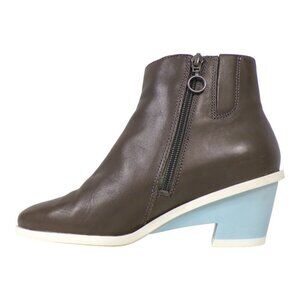 Camper Brooke Medium Gray Leather Ankle Bootie US 7 EU 37 #982